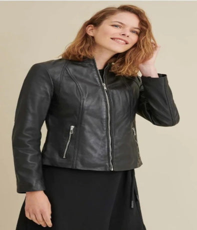 Meg Leather Scuba Jacket