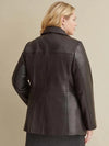 Plus Size Notch Collar Leather Jacket