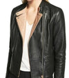 Black & nude women leather jacket