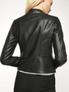 Black & nude women leather jacket
