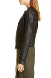 VINCE Rib Panel Leather Jacket
